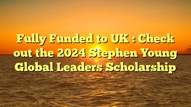 Fully Funded to UK : Check out the 2024 Stephen Young Global Leaders Scholarship