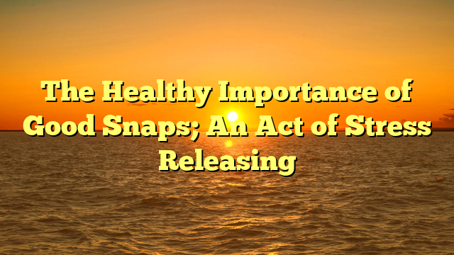 The Healthy Importance of Good Snaps; An Act of Stress Releasing