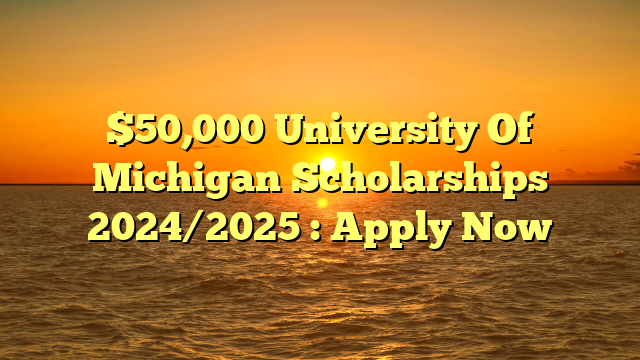 $50,000 University Of Michigan Scholarships 2024/2025 : Apply Now